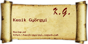 Kesik Györgyi névjegykártya